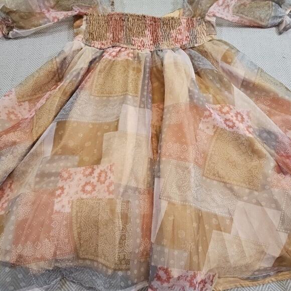 Fab'rik Fiarycore Empire Waist Dress Size Large Fall Colors Bubble Sleeves Y2K - Picture 9 of 14